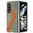 Custodia Lusso Pelle e Plastica Opaca Cover H07 per Samsung Galaxy Z Fold3 5G Verde