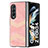 Custodia Lusso Pelle e Plastica Opaca Cover H09 per Samsung Galaxy Z Fold3 5G Oro Rosa