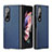 Custodia Lusso Pelle e Plastica Opaca Cover L06 per Samsung Galaxy Z Fold4 5G Blu
