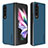Custodia Lusso Pelle e Plastica Opaca Cover LC1 per Samsung Galaxy Z Fold3 5G Blu