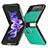 Custodia Lusso Pelle e Plastica Opaca Cover per Samsung Galaxy Z Flip3 5G Verde