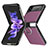 Custodia Lusso Pelle e Plastica Opaca Cover per Samsung Galaxy Z Flip3 5G Viola