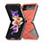 Custodia Lusso Pelle e Plastica Opaca Cover per Samsung Galaxy Z Flip4 5G Arancione