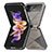 Custodia Lusso Pelle e Plastica Opaca Cover per Samsung Galaxy Z Flip4 5G Grigio
