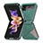 Custodia Lusso Pelle e Plastica Opaca Cover per Samsung Galaxy Z Flip4 5G Verde
