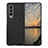 Custodia Lusso Pelle e Plastica Opaca Cover R01 per Samsung Galaxy Z Fold3 5G Nero