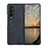 Custodia Lusso Pelle e Plastica Opaca Cover R02 per Samsung Galaxy Z Fold3 5G Blu