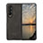 Custodia Lusso Pelle e Plastica Opaca Cover R02 per Samsung Galaxy Z Fold3 5G Nero