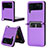 Custodia Lusso Pelle e Plastica Opaca Cover R05 per Samsung Galaxy Z Flip3 5G Viola