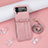 Custodia Lusso Pelle e Plastica Opaca Cover R06 per Samsung Galaxy Z Flip3 5G Oro Rosa