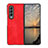 Custodia Lusso Pelle e Plastica Opaca Cover R06 per Samsung Galaxy Z Fold3 5G Rosso