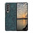Custodia Lusso Pelle e Plastica Opaca Cover R07 per Samsung Galaxy Z Fold3 5G Blu