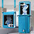 Custodia Lusso Pelle e Plastica Opaca Cover S06D per Samsung Galaxy Z Flip5 5G Blu