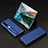 Custodia Lusso Pelle e Plastica Opaca Cover T02 per Samsung Galaxy Z Fold4 5G Blu