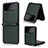 Custodia Lusso Pelle e Plastica Opaca Cover T03 per Samsung Galaxy Z Flip4 5G Verde
