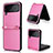 Custodia Lusso Pelle e Plastica Opaca Cover T05 per Samsung Galaxy Z Flip4 5G Rosa Caldo