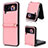 Custodia Lusso Pelle e Plastica Opaca Cover T07 per Samsung Galaxy Z Flip4 5G Oro Rosa
