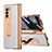 Custodia Lusso Pelle e Plastica Opaca Cover Z04 per Samsung Galaxy Z Fold2 5G Bianco