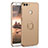 Custodia Plastica Rigida Cover Opaca con Anello Supporto A01 per Huawei Enjoy 7S Oro