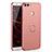 Custodia Plastica Rigida Cover Opaca con Anello Supporto A01 per Huawei Enjoy 7S Oro Rosa