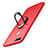 Custodia Plastica Rigida Cover Opaca con Anello Supporto A01 per Huawei Enjoy 8 Rosso