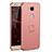 Custodia Plastica Rigida Cover Opaca con Anello Supporto A01 per Huawei Honor 5X Oro Rosa