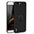 Custodia Plastica Rigida Cover Opaca con Anello Supporto A01 per Huawei Honor 6 Plus Nero