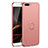 Custodia Plastica Rigida Cover Opaca con Anello Supporto A01 per Huawei Honor 6 Plus Oro Rosa