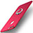 Custodia Plastica Rigida Cover Opaca con Anello Supporto A01 per Huawei Honor 8 Rosso