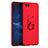 Custodia Plastica Rigida Cover Opaca con Anello Supporto A01 per Huawei Honor V10 Rosso