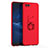 Custodia Plastica Rigida Cover Opaca con Anello Supporto A01 per Huawei Honor View 10 Rosso