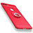 Custodia Plastica Rigida Cover Opaca con Anello Supporto A02 per Huawei Enjoy 7S Rosso