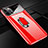 Custodia Plastica Rigida Cover Opaca con Magnetico Anello Supporto A01 per Apple iPhone 12 Pro Max Rosso