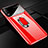 Custodia Plastica Rigida Cover Opaca con Magnetico Anello Supporto A01 per Huawei Enjoy 10 Rosso