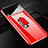 Custodia Plastica Rigida Cover Opaca con Magnetico Anello Supporto A01 per Huawei P30 Rosso