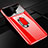 Custodia Plastica Rigida Cover Opaca con Magnetico Anello Supporto A02 per Xiaomi Redmi K30 4G Rosso