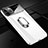 Custodia Plastica Rigida Cover Opaca con Magnetico Anello Supporto P01 per Apple iPhone 11 Pro Max Bianco