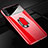 Custodia Plastica Rigida Cover Opaca con Magnetico Anello Supporto P01 per Huawei P20 Rosso