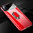 Custodia Plastica Rigida Cover Opaca con Magnetico Anello Supporto P01 per Oppo A72 Rosso