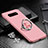 Custodia Plastica Rigida Cover Opaca con Magnetico Anello Supporto P01 per Samsung Galaxy S10 5G Oro Rosa