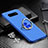 Custodia Plastica Rigida Cover Opaca con Magnetico Anello Supporto P01 per Samsung Galaxy S10 Plus Blu