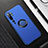 Custodia Plastica Rigida Cover Opaca con Magnetico Anello Supporto P01 per Xiaomi Mi Note 10 Blu