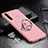 Custodia Plastica Rigida Cover Opaca con Magnetico Anello Supporto P01 per Xiaomi Redmi Note 8 Oro Rosa
