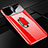 Custodia Plastica Rigida Cover Opaca con Magnetico Anello Supporto P02 per Oppo R17 Pro Rosso