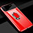 Custodia Plastica Rigida Cover Opaca con Magnetico Anello Supporto P02 per Xiaomi Mi A3 Rosso