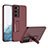 Custodia Plastica Rigida Cover Opaca con Supporto AC1 per Samsung Galaxy S21 Plus 5G Rosso