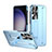 Custodia Plastica Rigida Cover Opaca con Supporto ZL2 per Samsung Galaxy S22 Ultra 5G Blu