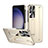 Custodia Plastica Rigida Cover Opaca con Supporto ZL2 per Samsung Galaxy S23 Ultra 5G Oro