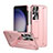 Custodia Plastica Rigida Cover Opaca con Supporto ZL2 per Samsung Galaxy S23 Ultra 5G Oro Rosa