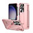 Custodia Plastica Rigida Cover Opaca con Supporto ZL3 per Samsung Galaxy S22 Ultra 5G Oro Rosa